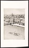 Jelzés nélkül: Erzsébet-híd. Rézkarc, papír, 9,5×6,5 cm