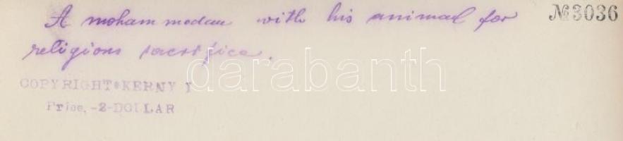 cca 1900-1910 Kerny István (1879-1963): Balkáni mohamedán gazda kedvenc állatával, pecséttel jelzett...