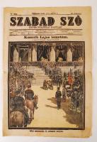 1894 Bp., Szabad Szó, Képes Politikai Napilap, Kossuth temetését ábrázoló színes képpel és halálával foglalkozó cikkekkel, 8p