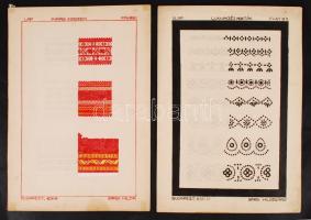 Sárdi Hildegárd: Népművészeti díszítőelemek gyűjtés 8 db kézzel rajzolt tábla 43x30 cm