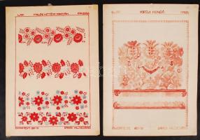 Sárdi Hildegárd: Népművészeti díszítőelemek gyűjtés 8 db kézzel rajzolt tábla 43x30 cm