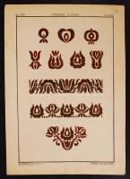 Sárdi Hildegárd: Népművészeti díszítőelemek gyűjtés 6 db kézzel rajzolt tábla 43x30 cm