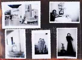 cca 1940-1960 Családi fotóalbum, Budapesten készült fotókkal, néhány érdekesebb képpel, összesen kb ...