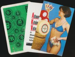 cca 1960-1980 100 db különböző kártyanaptár