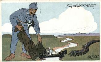 Nur Hereinspaziert! military WWI, anti-Turkish propaganda, W.R.B. & Co. Wien, Serie Nr. 93. s: Zelger (EK)