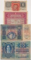 1913. 20K + 1915. 10K + 1916. 1K + 1917. 2K mindegyik "Felülbélyegezte a Magyar Népköztársaság ...