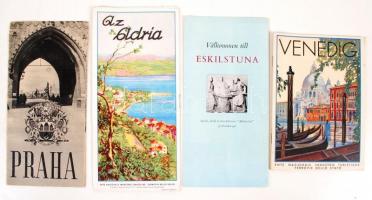 cca 1930-1940 4 db Vegyes témájú utazási prospektus (Adria, Velence, Prága, Eskilstuna) / tourist guides