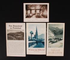 cca 1930-1940 4 db Ausztriával foglalkozó utazási prospektus (Zillertal, Ötscherland, stb.) / tourist guides of Austria