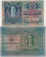 1912. 100K + 1913. 20K mindkettő csehszlovák bélyeggel és felülbélyegzéssel T:III
Adamo K28Be, K17Be