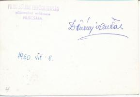 1960. aug. 8. Dévényi András által küldött Erdészüdvözlet Piliscsabáról, 9x13 cm