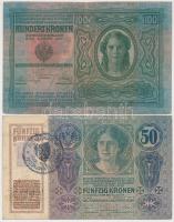 1912. 100K román bélyeggel és bélyegzéssel + 1914. 50K román felülbélyegzéssel T:III,III-
Adamo K28B...