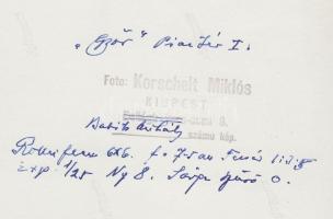 cca 1935-1940 Korschelt Miklós (1900-1982): Fazekasok kirakodó vására Győr belvárosában, pecséttel j...