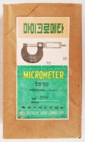 Észak-koreai mikrométer fa dobozban. Bontatlan (!)/ North Korean micrometer in wooden box, brand new
