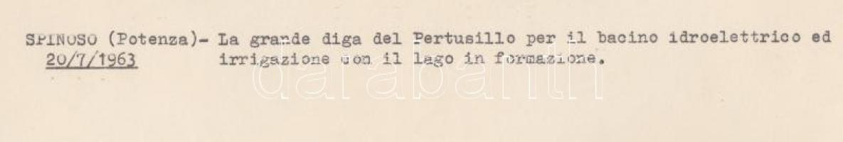1963 Vízzáró gát az olaszországi Potenza közelében, olasz nyelven feliratozva, 18x24 cm