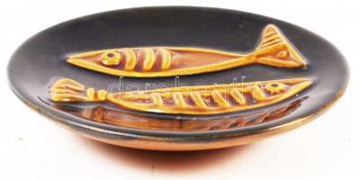 Iparművész halas tál, apró csorbával, d:27 cm