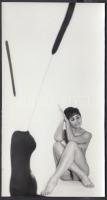 cca 1960-1970 Műtermi kompozíció, finoman erotikus fénykép, 18x10 cm / erotic photo