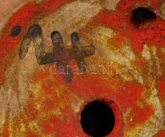 Iparművész lámpatest, repesztett kerámia hibátlan, jelzett, hibátlan, m:16 cm