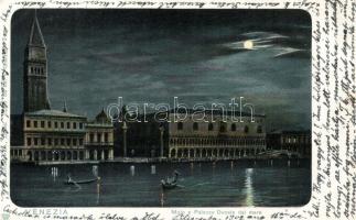 Venice, Venezia; molo, Doge Palace, night (fa)