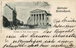 1899 Szabadka, Színház, Pest Város szálloda / theatre, hotel (EK)