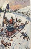 Sledge, humour, T.S.N. Serie 1088. s: Arthur Thiele (b)