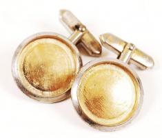 Antik mandzsetta pár, kő hiányzik belőle, eredeti dobozában, 3×4 cm