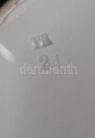 cca 1910 Hüttl Tivadar porcelán étkészlet. Sorszámmal. Szép állapotban, 7 lapos tányér, 3 klf húsos ...