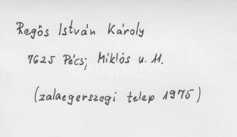 1975 Regős István Károly: Fúrótorony, vintage fotóművészeti alkotás, feliratozott, 23x18 cm