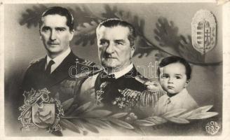 István Horthy with his father, Miklós Horthy, and his son, Istvánka Horthy, coat of arm (fl)