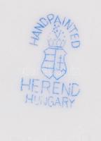 Herendi virág mintás fedeles váza, rózsa sérült, kézzel festett, jelzett, m:19 cm