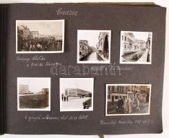 cca 1930 Olaszország egy utazás képei, kb 200 db fotó képaláírásokkal, albumban / cca 1930 Italy pho...