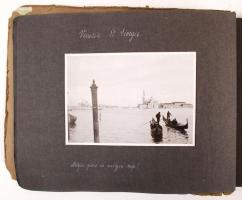 cca 1930 Olaszország egy utazás képei, kb 200 db fotó képaláírásokkal, albumban / cca 1930 Italy pho...
