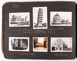 cca 1930 Olaszország egy utazás képei, kb 200 db fotó képaláírásokkal, albumban / cca 1930 Italy pho...