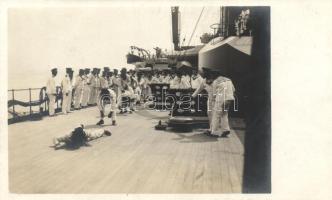 K.u.K. navy, mariners having fun on board, photo