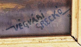 Végvári Greckó: Nyár végi látkép. Olaj, karton, jelzett, restaurált keretben, 28×40 cm