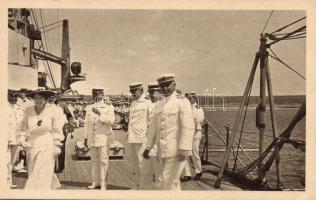 K.u.K. navy, a visit on the board of SMS Viribus Unitis (?); Verlag Rotes Kreuz, Photo A. Hauger