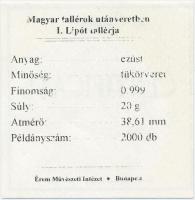 Magyar tallérok utánveretben "I. Lipót tallérja 1662" Ag emlékérem (20g/0.999/38,6mm) T:PP...