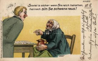 Playing cards, humour, Bruno Bürger & Ottillie No. 6816. litho s: O. Weise (EK)