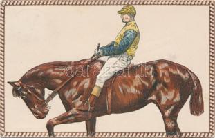 Horse, jockey, Emb. (EK)