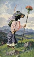 Alpinist girl dog, A. S. M. Nr. 1091. (EK)