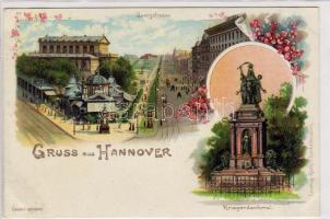 Hannover mit Kriegerdenkmal C Litho