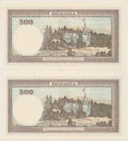 Románia 1941. 500L (2x) sorszámkövető T:II-
Romania 1941. 500 Lei (2x) sequential serials C:VF
Kraus...