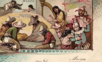 Mexico. Nationalitäten-Postkarte Serie 50 Dess. No. 12. Art Nouveau litho