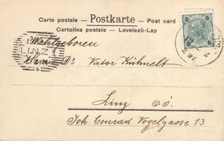 Francia kártyás művészlap / French card suit, Ferd. Piatnik & Söhne, Art Nouveau litho (EB)