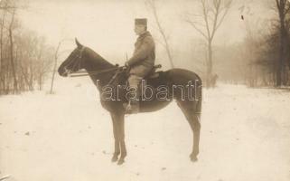Kováts Sebestyén Miklós tartalékos hadnagy a lován, fotó, Hungarian soldier on horse, Kováts Sebestyén Miklós reserve lieutenant, photo