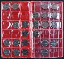 Olaszország 1955-1996. 27db kizárólag klf 50L fémpénzből álló gyűjtemény éremberakó albumba, jobb da...