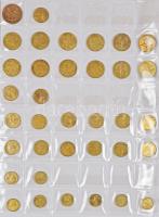 Vegyes francia, görög, svájci, argentin, spanyol, egyiptomi, német és olasz fémpénz gyűjtemény 9x48d...