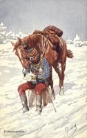 Heimatsgrüsse / Greetings from home soldier with horse, B.K.W.I 933-9 s: Karl Feiertag