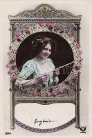 6 darabos romantikus francia képeslap sorozat a századforduló éveiből / series of 6 romantic French ...