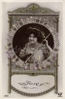 6 darabos romantikus francia képeslap sorozat a századforduló éveiből / series of 6 romantic French ...