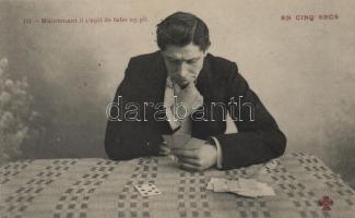 'En cinq sec' 4 darabos francia kártyás képeslap sorozat a századforduló éveiből / series ...